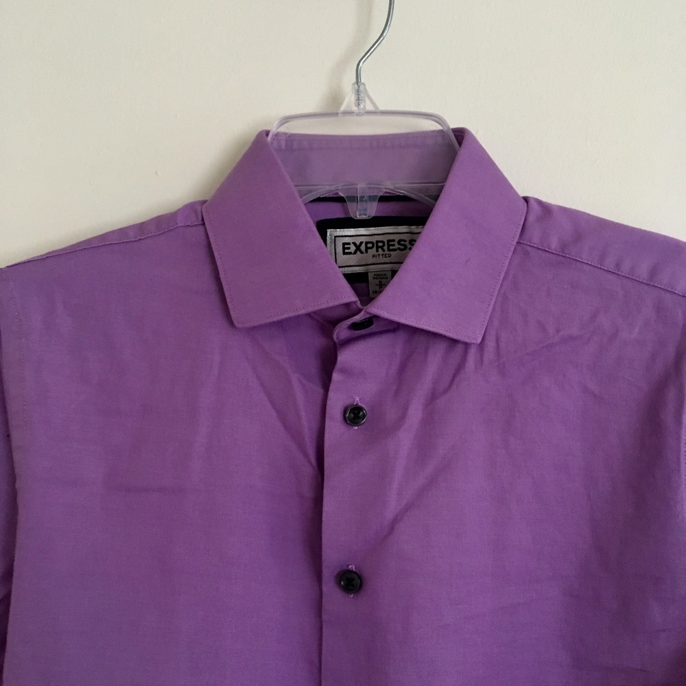 Express Men's Fitted Button Down Dress Shirt